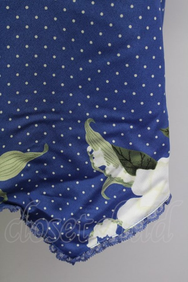 画像7: INGEBORG  / ドット薔薇鈴蘭半袖プルオーバーブラウス I-22-03-24-4053-1-BL-LO-L-HD-ZT200 (7)