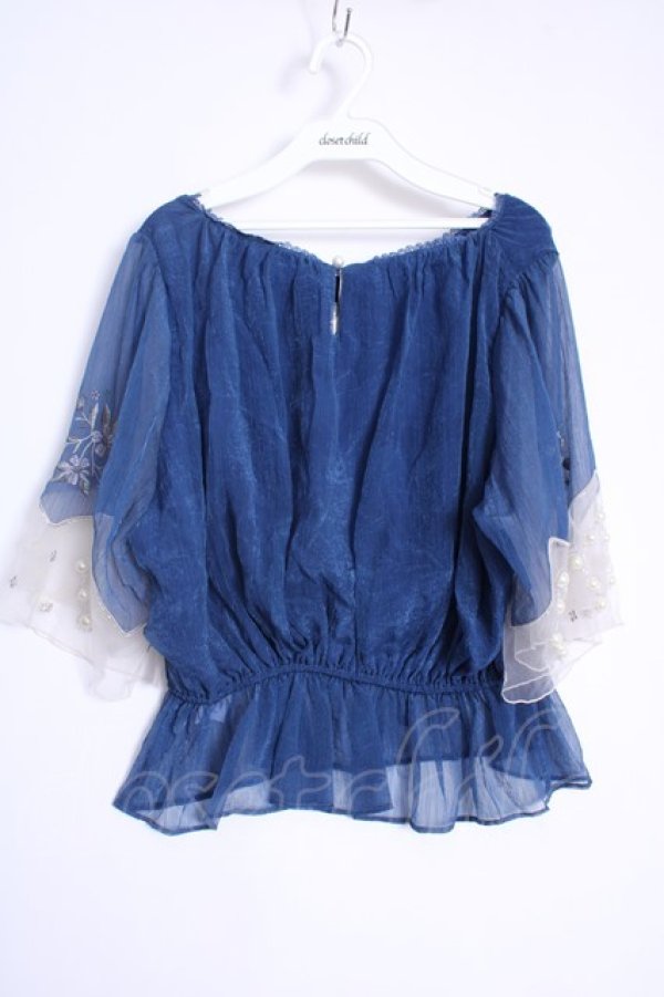 画像2: axes femme Nostalgie　  / スパーク楊柳ブラウス Y-22-08-13-014-1-BL-LO-L-SZ-ZT315 (2)