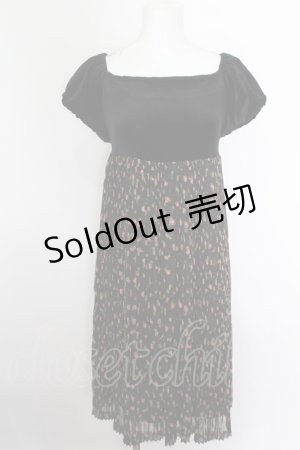 画像: Jane Marple / ベロア切り替え小花柄プリーツシフォンワンピース O-22-08-29-066-1-OP-JM-L-IG-ZT266