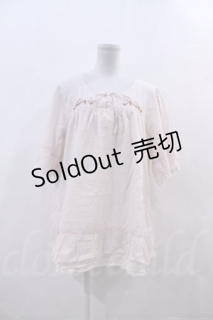 画像: PINK HOUSE  / ストロベリー刺繍レイヤー風ブラウス I-22-9-21-8-LO-BL-HD-ZT130