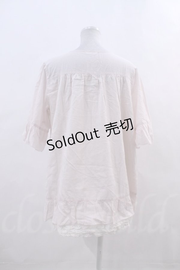 画像2: PINK HOUSE  / ストロベリー刺繍レイヤー風ブラウス I-22-9-21-8-LO-BL-HD-ZT130 (2)