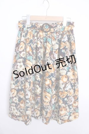 画像: 【SALE】Fi.n.t  / コーデュロイ花柄ギャザースカート Y-22-09-26-123-1-SK-CA-L-AS-ZT227