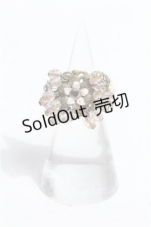 画像: Michal Negrin  / オーロラストーン&フラワーおおぶりモチーフリング I-22-11-01-074i-1-AC-LO-L-HD-ZI