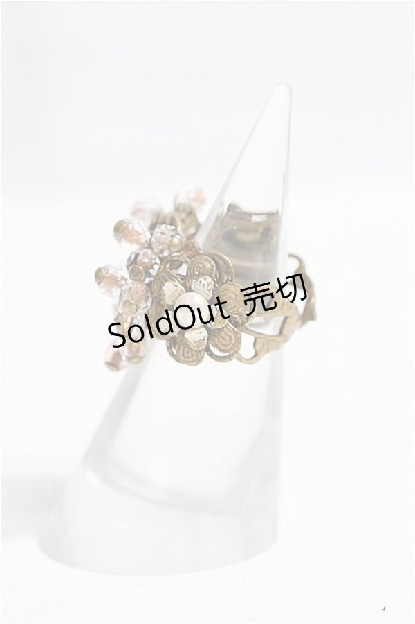 画像2: Michal Negrin  / オーロラストーン&フラワーおおぶりモチーフリング I-22-11-01-074i-1-AC-LO-L-HD-ZI (2)