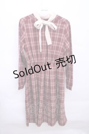画像: Fi.n.t  / クレリックボウタイチェックワンピース Y-22-12-29-058-1-OP-CA-L-SZ-ZT030