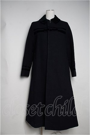 画像: Jane Marple  / Royal melton velvet ribbon long coat I-22-12-30-017i-1-CO-JM-L-HD-ZT-C051