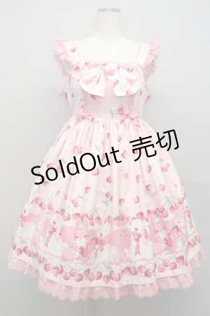 画像: Angelic Pretty  / Cherry Berry Bunny胸リボンジャンパースカート I-23-01-20-4011i-1-OP-AP-L-HD-ZI
