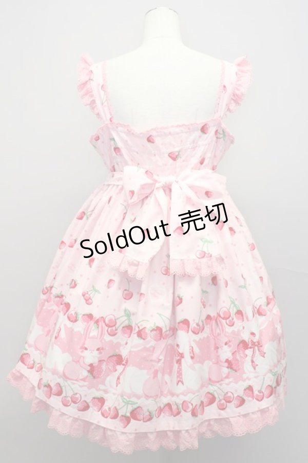 画像2: Angelic Pretty  / Cherry Berry Bunny胸リボンジャンパースカート I-23-01-20-4011i-1-OP-AP-L-HD-ZI (2)