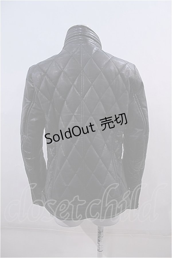 画像2: VANQUISH  / ゴートレザーダイヤキルトスタンドカラーブルゾン I-23-02-11-032i-1-JA-PU-P-HD-ZT-C051 (2)