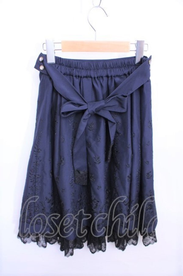 画像2: axes femme  / リボン付パネル刺繍スカート Y-23-02-21-120-1-SK-AX-L-SZ-ZT046 (2)