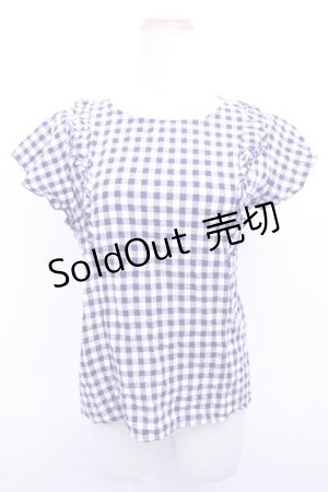 画像: 【SALE】Fi.n.t  / ギンガムフリル袖プルオーバーブラウス Y-23-03-21-021-1-BL-CA-L-SZ-ZT281