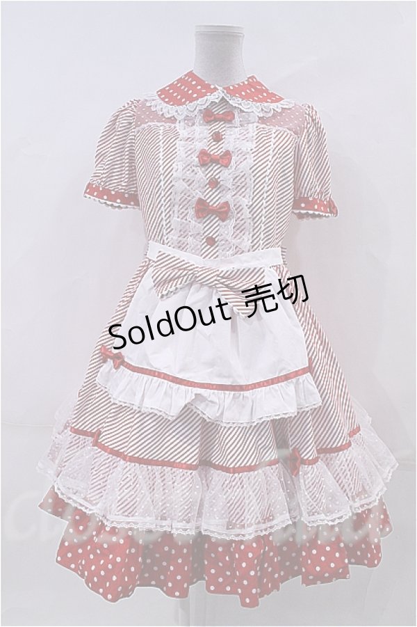 Angelic Pretty / Stripe Girly Cafe Set I-23-04-04-053i-1-OP-AP-L 