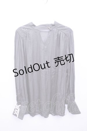 画像: 【SALE】axes femme  / チョーカー風サテンブラウス Y-23-04-21-026-1-BL-AX-L-SZ-ZT137