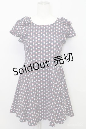 画像: 【SALE】Honey Bunch  / りんご総柄半袖リボンワンピース I-23-05-12-4025-1-OP-LO-L-HD-ZT260