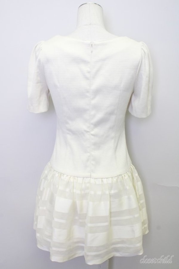 画像2: LOLITAその他(お買取対象外)  / 袖先ボタン&チュールボーダー切り替えワンピース I-23-05-12-4041-1-OP-LO-L-HD-ZT251 (2)