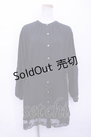 画像: axes femme  / 裾レース切替シャツチュニック Y-23-05-26-056-1-TO-AX-L-AS-ZT240
