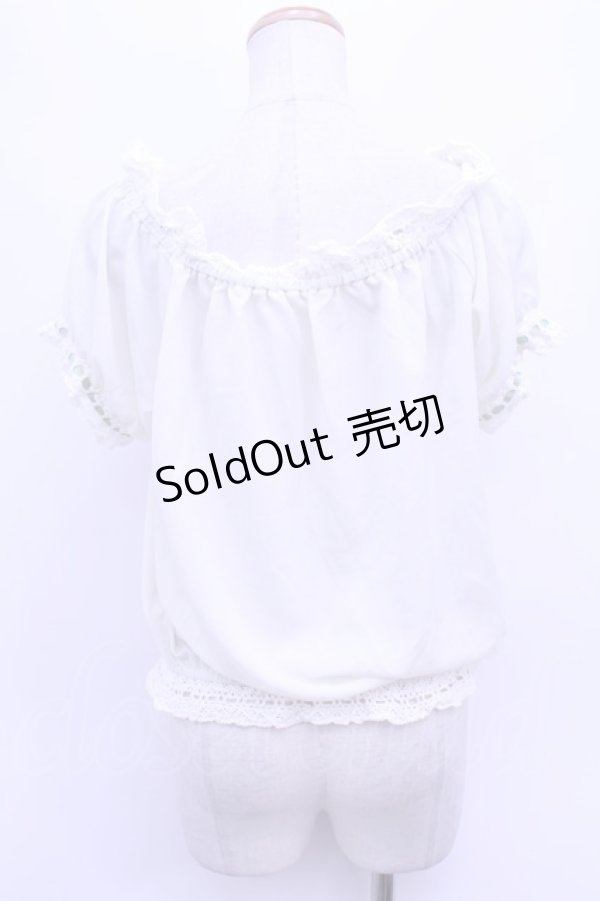 画像2: Maison de FLEUR Petite Robe canone  / コットンレースリボンブラウス Y-23-06-07-085-1-BL-LO-L-SZ-ZT269 (2)