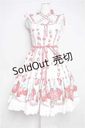 画像: Angelic Pretty  / 摘みたていちごシャーリングジャンパースカート I-23-06-09-017i-1-OP-AP-L-HD-ZI-R