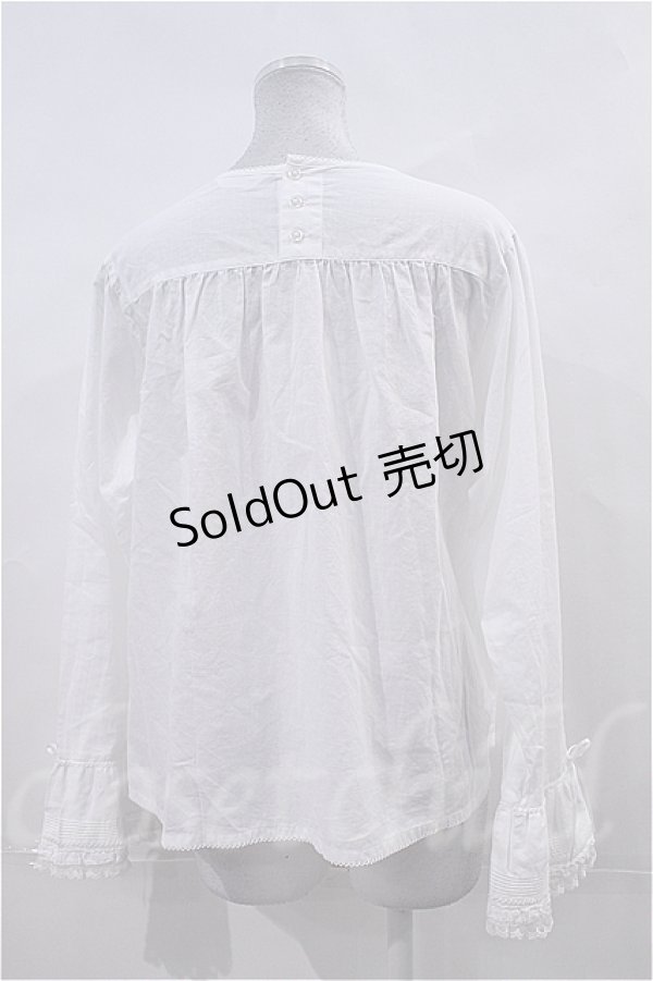 画像2: PINK HOUSE  / 袖先ピンタックブラウス I-23-6-16-5-LO-BL-HD-ZT266 (2)