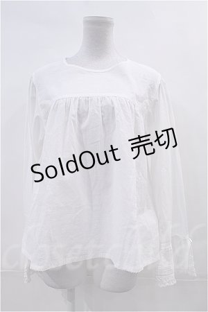 画像: PINK HOUSE  / 袖先ピンタックブラウス I-23-6-16-5-LO-BL-HD-ZT266