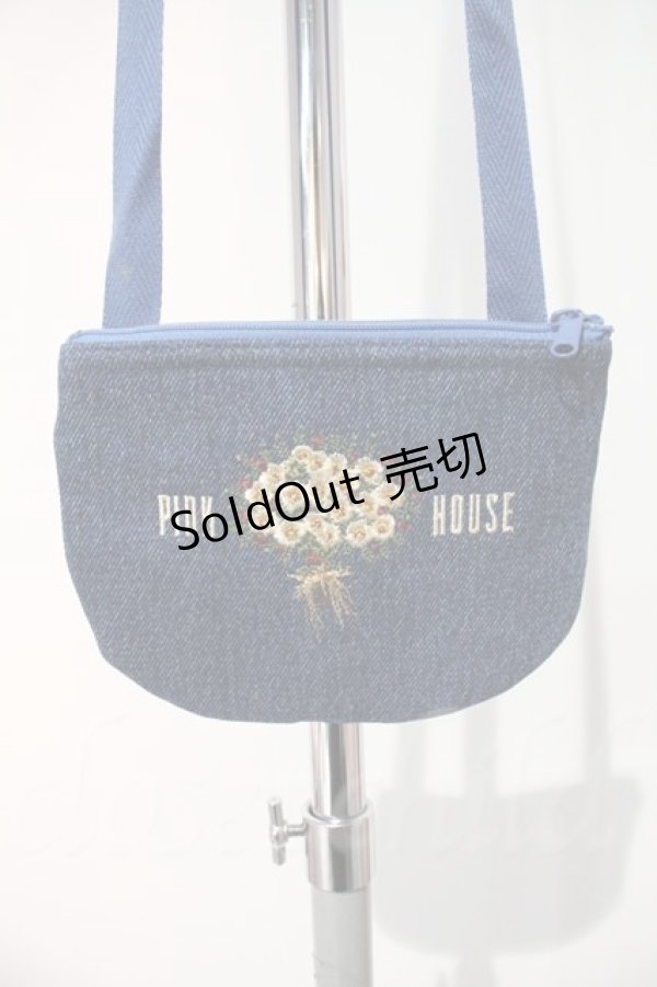 画像2: 【SALE】PINK HOUSE  / 雛菊ブーケ刺繍デニムミニポシェット I-24-04-07-045-1-BG-LO-L-HD-ZT169 (2)