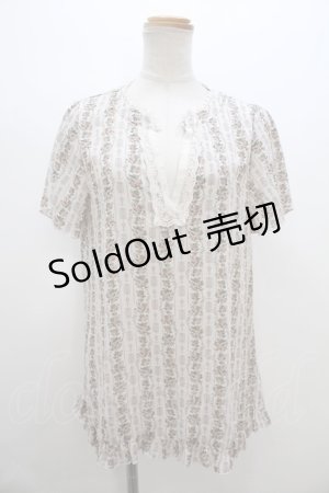 画像: axes femme  / 総柄シフォンブラウス Y-23-07-25-032-1-BL-AX-L-SZ-ZT118