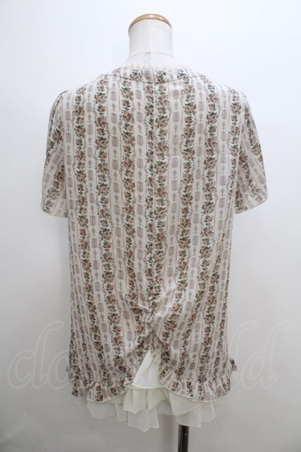 画像2: axes femme  / 総柄シフォンブラウス Y-23-07-25-032-1-BL-AX-L-SZ-ZT118 (2)