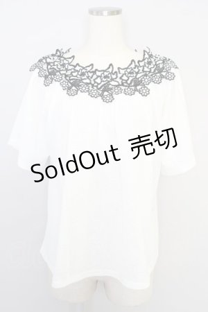 画像: axes femme TOPS / 花刺繍オフショルプルオーバー Y-23-07-30-4007-1-TO-AX-L-SZ-ZI