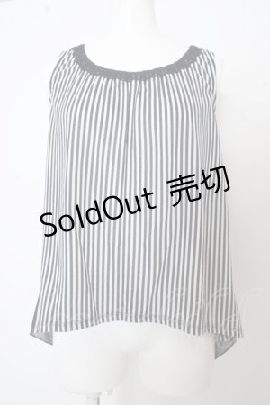 画像: axes femme / ストライプバックシフォンタンク O-23-08-05-078-1-TO-AX-L-IG-ZT239