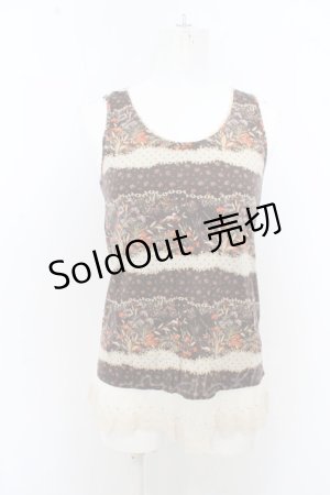 画像: Franche Lippee / フラワーリボンボーダータンクトップ O-23-08-20-098-1-TO-LO-L-IG-ZT052