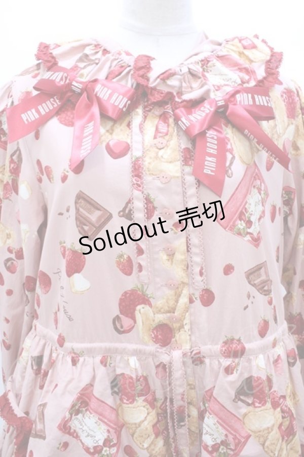 画像3: PINK HOUSE  / strawberry choco bearワンピース S-23-08-20-055s-1-OP-LO-L-AS-ZS (3)