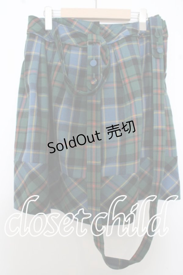 画像2: 【SALE】Jane Marple / タータンのサスペンダー付スカート O-23-09-16-070-IG-ZT118 (2)