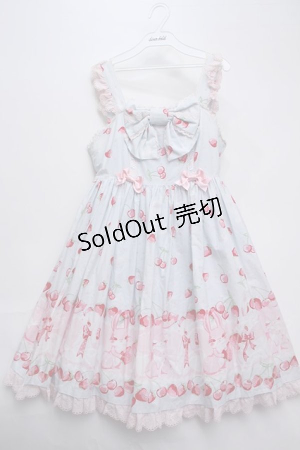 画像1: Angelic Pretty / Cherry Berry Bunny胸元リボンジャンパースカート S-23-09-14-066-UT-ZS (1)