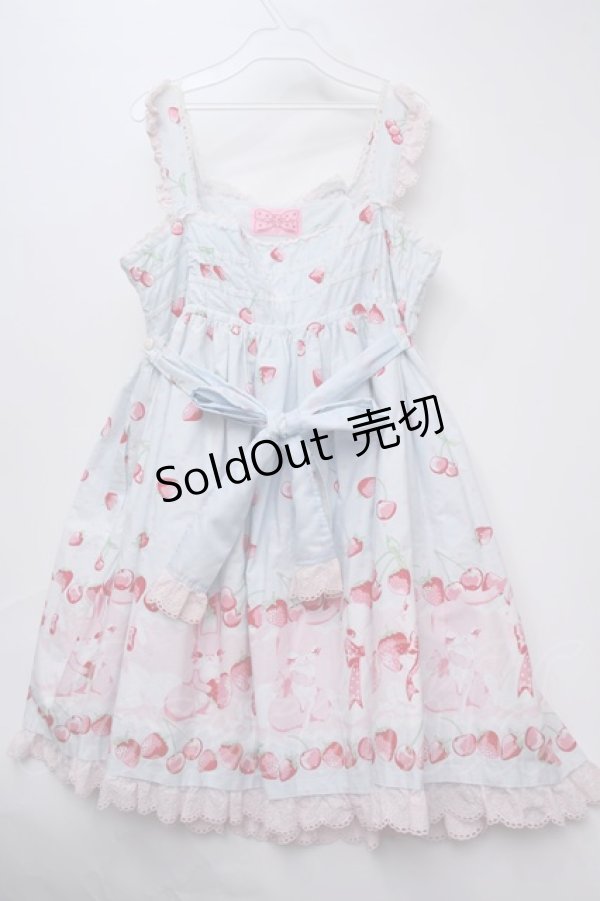 画像2: Angelic Pretty / Cherry Berry Bunny胸元リボンジャンパースカート S-23-09-14-066-UT-ZS (2)