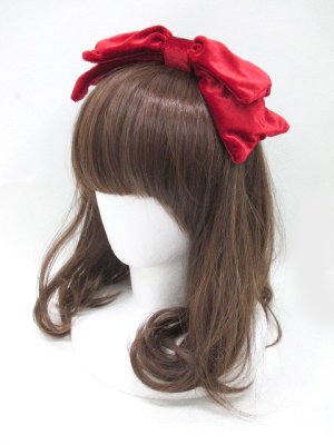 画像: 【新品】 ベロアリボンカチューシャ(赤) HA_57_B131