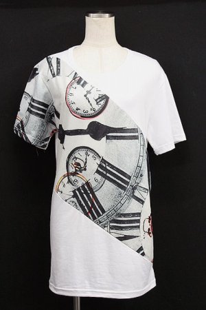 画像: 【新品】時計pt切替Tシャツ(白) g_tp TS_118_D016