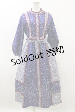 画像: Jane Marple / Demi & Birdsongアガサドレス  ネイビー×ネイビー×ワイン H-23-11-07-1092-JM-OP-KB-ZH