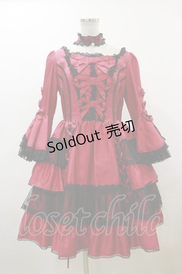 画像1: Angelic Pretty / Cat's Masqueradeドレス Free ワイン H-23-11-21-096-AP-OP-NS-ZH (1)