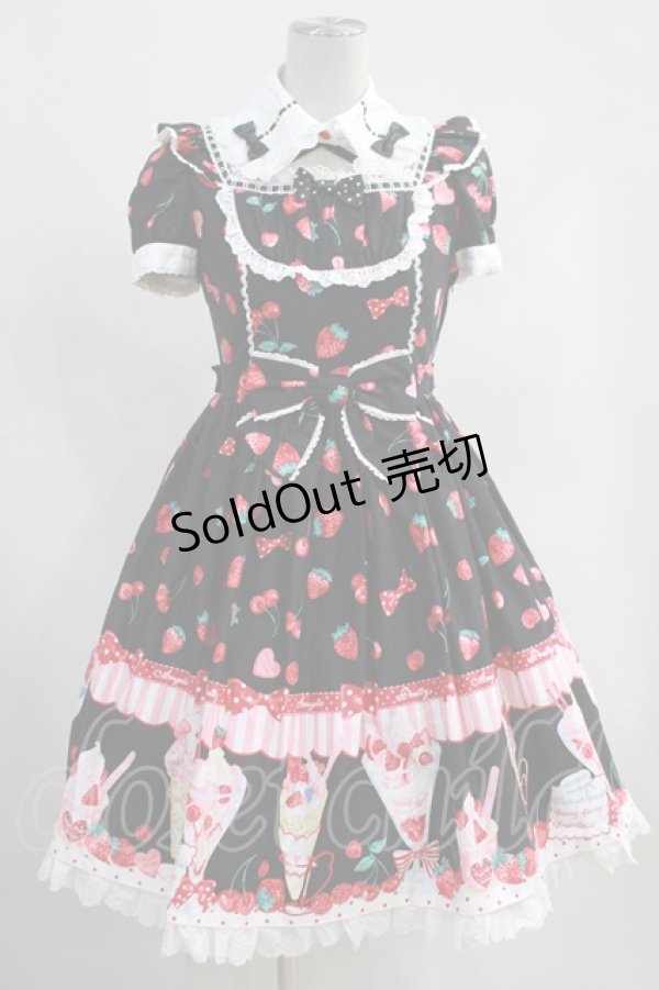 画像1: Angelic Pretty / Strawberry Parlouｒワンピース Free ブラック H-23-11-27-022-AP-OP-NS-ZH (1)