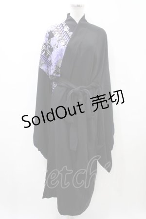 画像: Deorart / 和柄切替着流し H-23-12-03-051-PU-TO-KB-ZT197