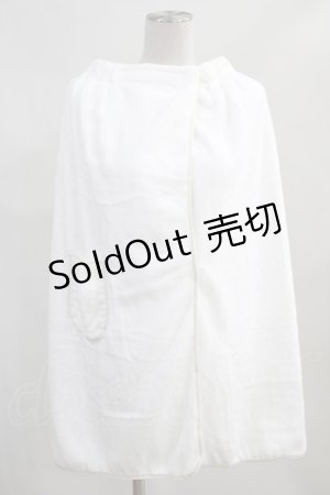 画像: 【SALE】NieR CLOTHING / ターバン付き巻くバスタオル  白 H-24-01-07-039-PU-ZA-KB-ZT386