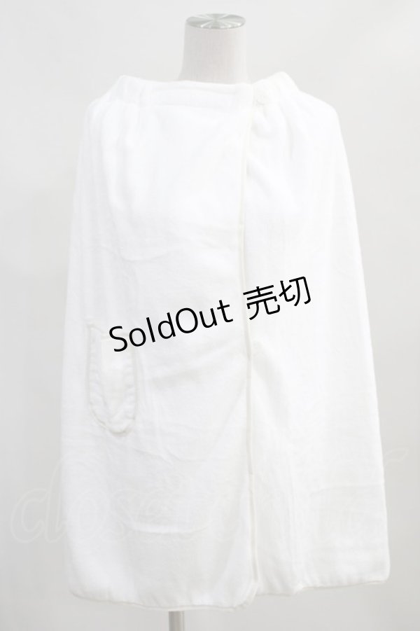 画像1: 【SALE】NieR CLOTHING / ターバン付き巻くバスタオル  白 H-24-01-07-039-PU-ZA-KB-ZT386 (1)