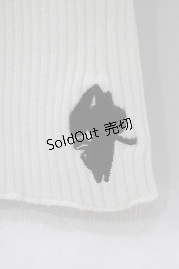 画像2: NieR Clothing / リブ刺繍カバー  白 H-24-01-12-052-PU-ZA-KB-ZT387 (2)