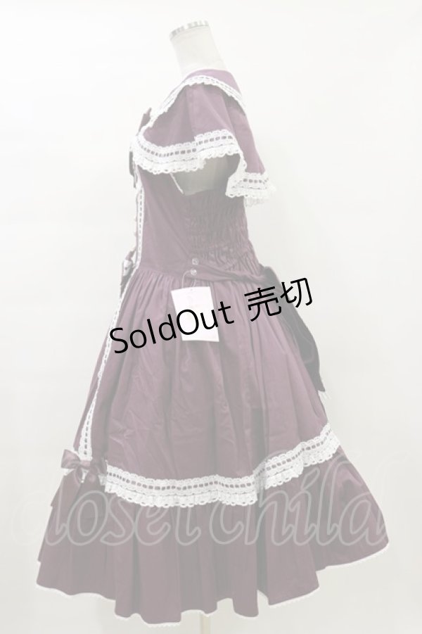 画像3: metamorphose / 【プラスサイズ】はしごレースリボンケープ付きジャンパースカート (無地) プラスサイズ 紫×白(Purple/White) H-24-02-04-1088-ME-OP-NS-OS (3)