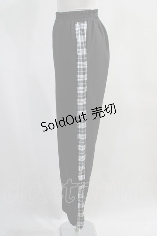 画像2: NieR Clothing / STYLE-UP SIDE CHECKERED PANTS  黒 H-24-02-08-004-PU-PA-KB-ZH (2)