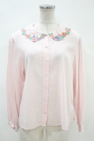 画像: Jane Marple / Flower embroidery collar blouse  ピンク H-24-02-26-1007-JM-BL-KB-ZH