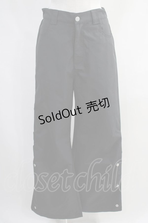 画像1: NieR Clothing / 軽量×裾ボタン付きARRANGE WIDE PANTS  黒 H-24-03-01-003-PU-PA-KB-ZH (1)
