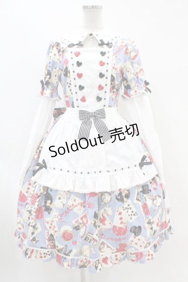 画像1: metamorphose / Wonder Card Aliceワンピース 1 ブルー H-24-03-08-010-ME-OP-NS-ZH (1)