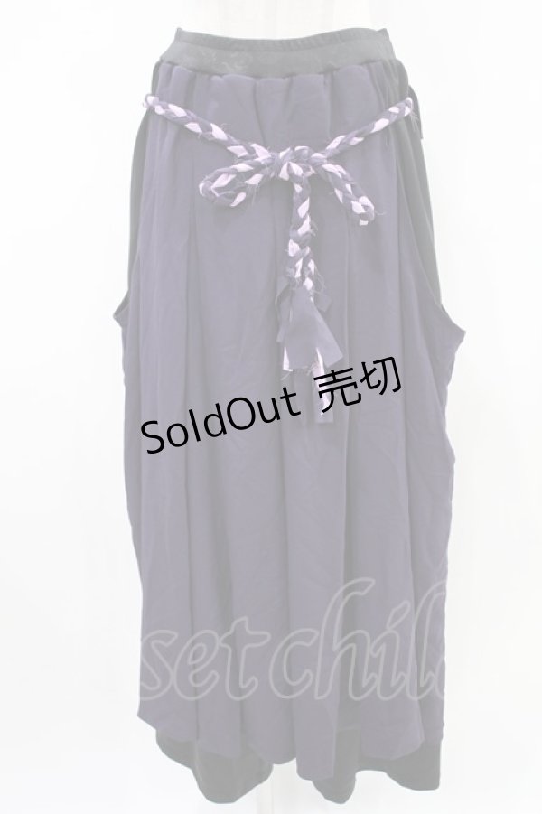 画像1: Qutie Frash / 袴パンツ  黒×紫 H-24-03-09-061-QU-PA-KB-ZT202 (1)