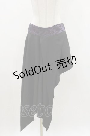 画像: Qutie Frash / ジャガード切替オーバースカート  黒×紫 H-24-03-28-055-QU-SK-KB-ZT076